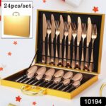Kitchen Tableware / Flatware Sets Kitchen Forks Spoons with Gift Box (24 Pcs Set) - Image 2
