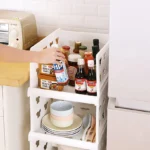 4-Layer Stackable Foldable Storage Organizer Cart Kitchen, Closet, Bedroom & Bathroom - Image 7