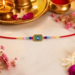 Colorful Evil Eye Designer Rakhi with Beads (1 Pc) - Image 4