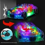 Rotating Transparent Gear Concept Car with Musical and 3D Flashing Lights Toy - Image 4