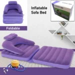 2-in-1 Air Mattress & Lounger Portable Inflatable Sofa with Hand Pump