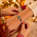 Colorful Evil Eye Designer Rakhi with Beads (1 Pc) - Image 3
