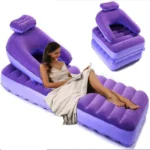 2-in-1 Air Mattress & Lounger Portable Inflatable Sofa with Hand Pump - Image 4