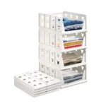 4-Layer Stackable Foldable Storage Organizer Cart Kitchen, Closet, Bedroom & Bathroom - Image 6