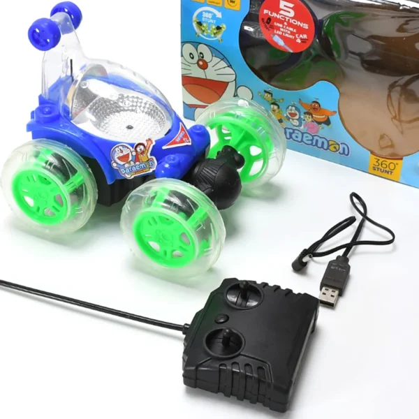 Rechargeable 360° Stunt Remote Control Car with 3D Lights & Music for Kids