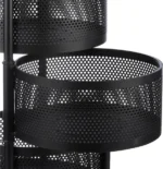 Compact Round 2-Layer Kitchen Trolley with Ventilated Mesh Baskets & Four Swivel Wheels - Image 3