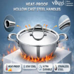Vikas Triply Kadai with Lid Heavy Duty Cooking Kadai - Image 5
