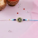 Om Designer Rakhi with Blue Beads (1 Pc)