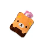 Brown Panda Print Small Hot Water Bag with Cover for Pain - Image 5