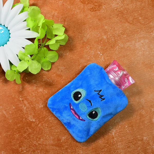 Blue Stitch Hot Water Bag - Small Size with Cover for Pain Relief & Warming