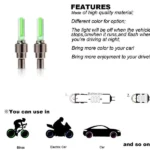 LED Flash Light lamp tyre Wheel Valve Sealing caps (2 Pc / Mix Color) - Image 7