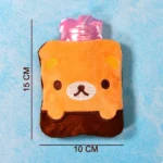 Brown Panda Print Small Hot Water Bag with Cover for Pain - Image 4