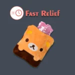 Brown Panda Print Small Hot Water Bag with Cover for Pain - Image 3