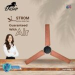 Zadap STROM 1200mm High Speed BLDC Ceiling Fan with Remote(Wooden) - Image 2