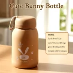 Cute Bunny Print Glass Drinking Bottle (330ML / 1 Pc, Mix Color) - Image 3
