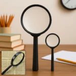 Magnifying glass Lens - reading aid made of glass - real glass magnifying glass that can be used on both sides - glass breakage-proof magnifying glass, Protect Eyes, 90mm & 60mm (2pc Set)