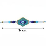 Turquoise Evil Eye Hexagon Designer Rakhi - Image 4