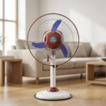 OMEGA 12V Rechargeable Pedestal Fan with LED Light (1 Pc) - Image 2