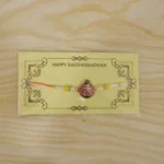 Ganesh Ji Designer Rakhi with Yellow Beads (1 Pc) - Image 5