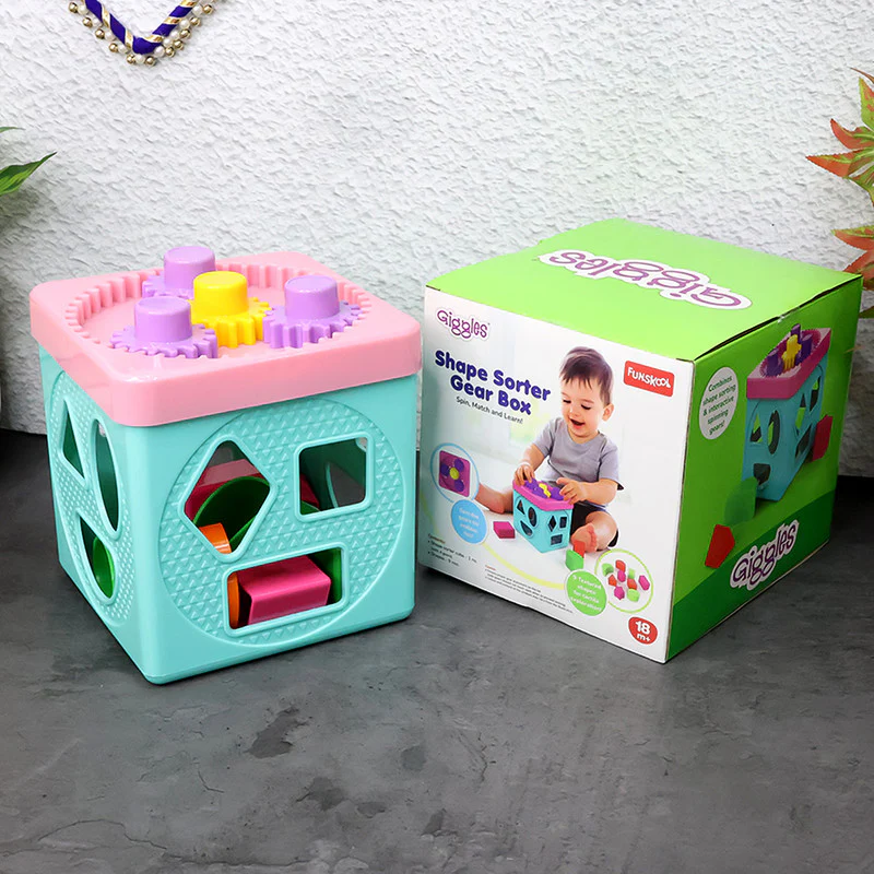Shape-Sorter-Gear-Box-01.webp Funskool Giggles Shape Sorter Gear Box – Educational Activity Toy for Toddlers - Image 1