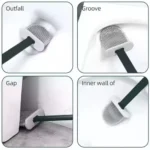 Portable Silicone Toilet Brush – Wall-Mounted, Anti-Drip Cleaner with Non-Slip Handle - Image 4