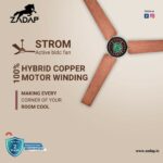 Zadap STROM 1200mm High Speed BLDC Ceiling Fan with Remote(Wooden) - Image 6