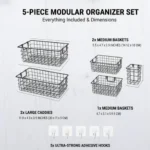Metal Shower Basket / Canddy, for Bathroom Organiser (5 Pc Combo) - Image 6