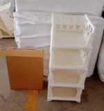 4-Layer Stackable Foldable Storage Organizer Cart Kitchen, Closet, Bedroom & Bathroom - Image 2
