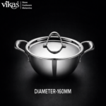 Vikas Triply Kadai with Lid Heavy Duty Cooking Kadai - Image 2