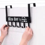 Heavy-Duty Carbon Steel Door Hook Hanger Rack (1 pc / 6 Hook / Black) - Image 3