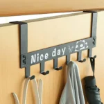Heavy-Duty Carbon Steel Door Hook Hanger Rack (1 pc / 6 Hook / Black) - Image 5