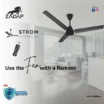 Zadap STROM 900mm High Speed BLDC Ceiling Fan with Remote(Smoke Brown) - Image 3
