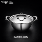 Vikas Triply Kadai with Lid Heavy Duty Cooking Kadai
