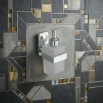 Premium Stainless Steel Wall Mounted Soap Dispenser with Frosted Glass Bottle - Image 2