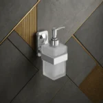 Premium Stainless Steel Wall Mounted Soap Dispenser with Frosted Glass Bottle - Image 3