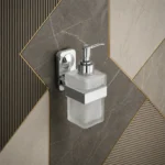 Premium Stainless Steel Wall Mounted Soap Dispenser with Frosted Glass Bottle - Image 4