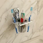Premium Stainless Steel Wall Mounted Toothbrush Holder with Toothpaste Slot - Image 5
