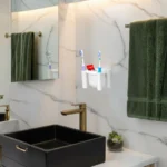 Drainmax Wall Mounted Toothbrush Holder Bathroom Organizer Rack (Pack of 2 ) - Image 4