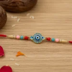 Evil Eye Designer Rakhi with Multicolor Beads (1 Pc) - Image 7