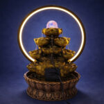 Buddha Water Fountain with LED Ring Light Decorative Tabletop - Image 3