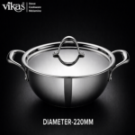 Vikas Triply Kadai with Lid Heavy Duty Cooking Kadai - Image 6